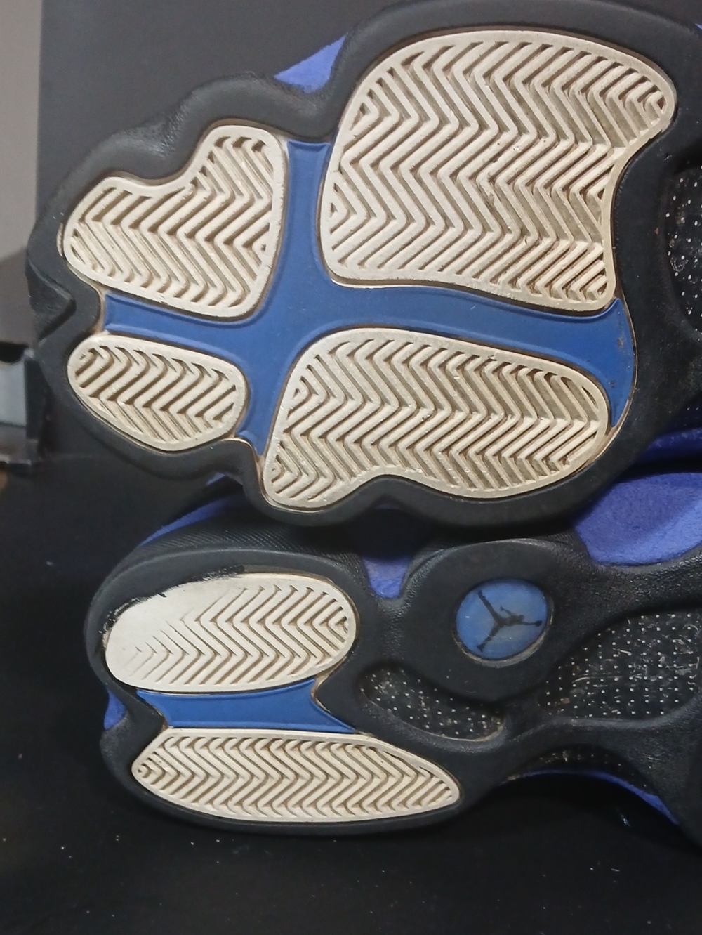 Jordan Men’s Athletic Shoes Black and Royal Blue Suede Accents - Picture 11 of 12